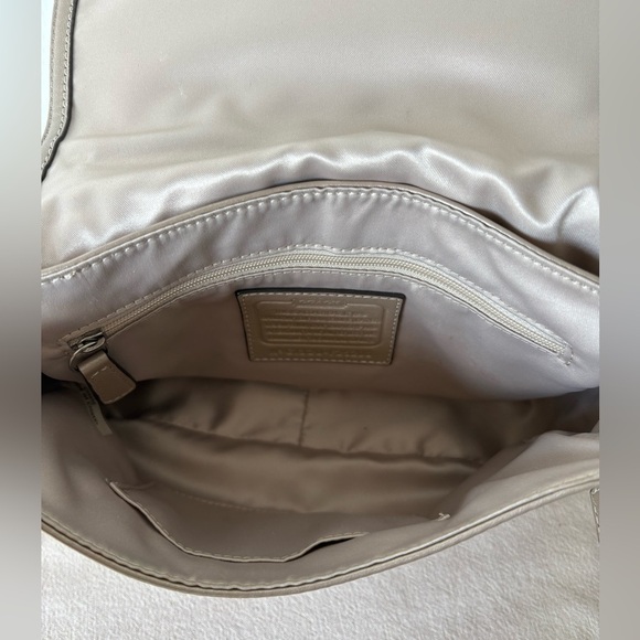 Coach Metallic Beige Leather Taylor Flap Bag - Picture 11 of 13